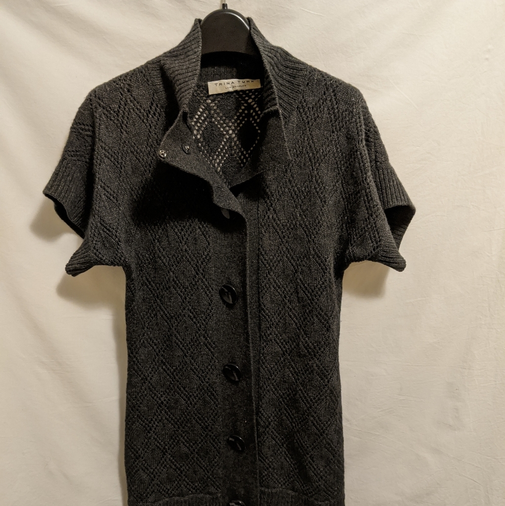 Trina Turk Wool Short sleeve sweater